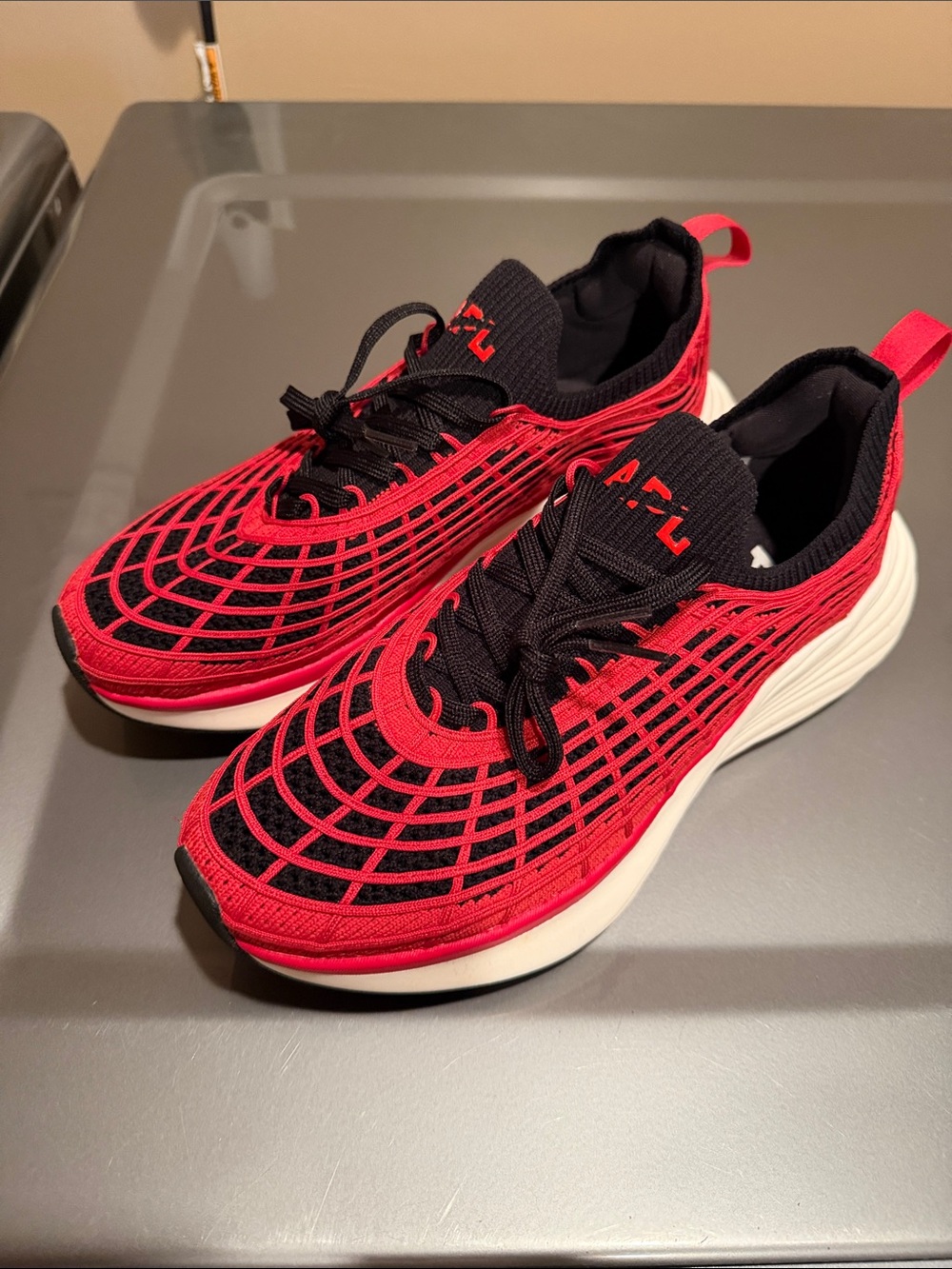 APL Women's Techloom Zipline Athletic Sneakers in Red, Black & White